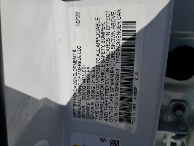 2022 HONDA ACCORD SPO 1HGCV1F32NA090843