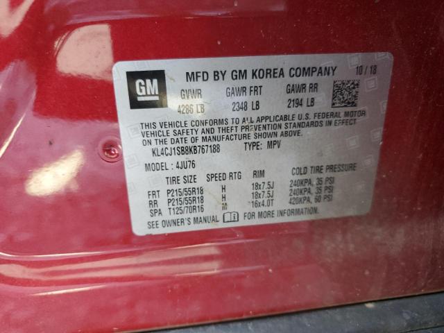 2019 BUICK ENCORE SPORT TOURING KL4CJ1SB8KB767188