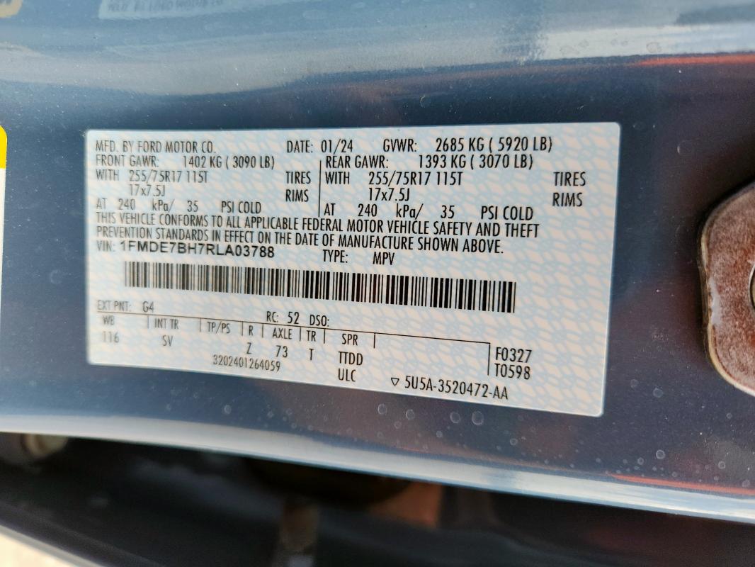 2024 FORD BRONCO BIG 1FMDE7BH7RLA03788