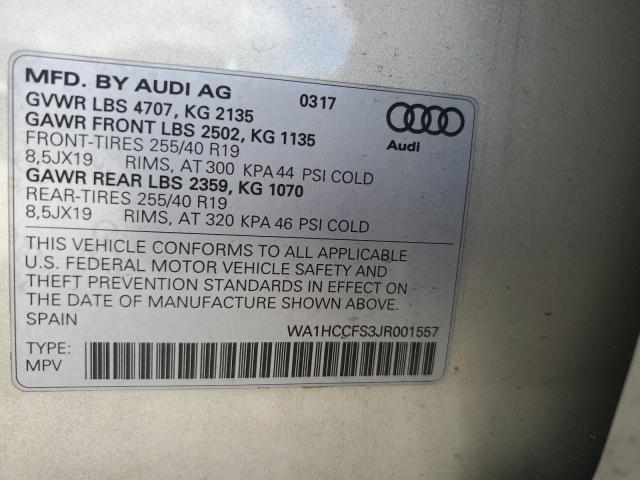 2018 AUDI Q3 PREMIUM WA1HCCFS3JR001557