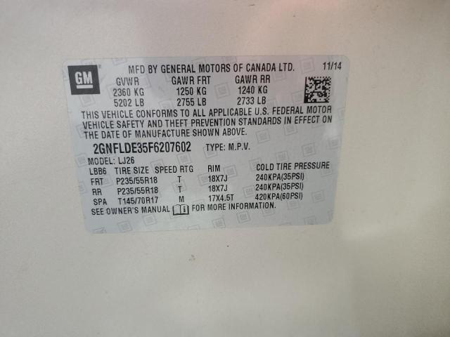 2015 CHEVROLET EQUINOX LT - 2GNFLDE35F6207602