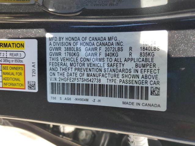 2025 HONDA CIVIC SPOR 2HGFE2F57SH542738