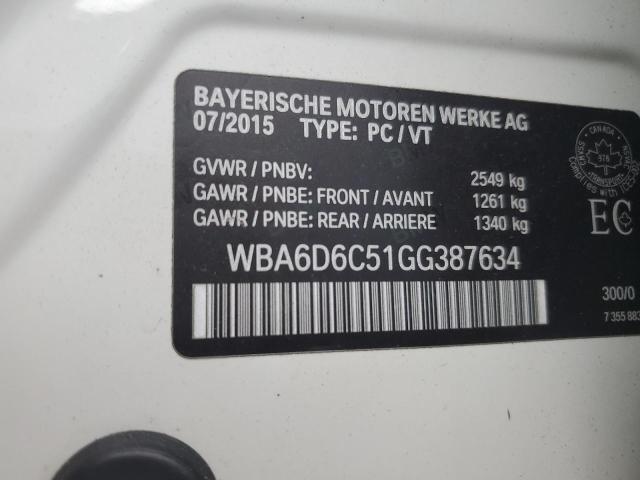 2016 BMW 650 XI GRA WBA6D6C51GG387634