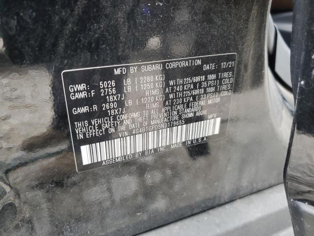 2022 SUBARU OUTBACK TO - 4S4BTGPD5N3179655