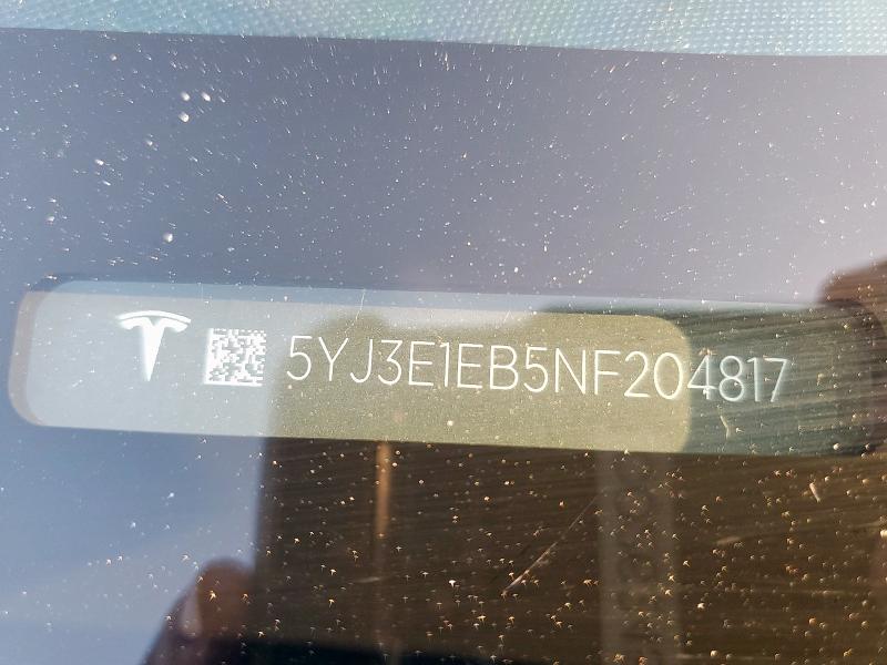 2022 TESLA MODEL 3 - 5YJ3E1EB5NF204817