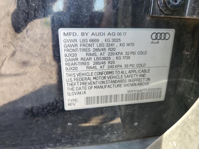 2018 AUDI Q7 PRESTIG WA1VAAF77JD002992