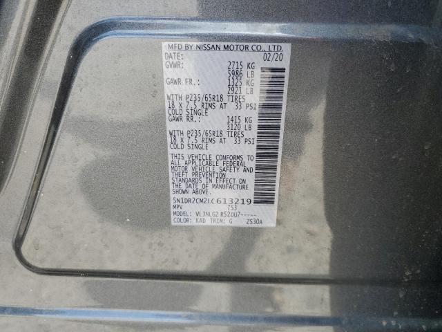 2020 NISSAN PATHFINDER SL 5N1DR2CM2LC613219