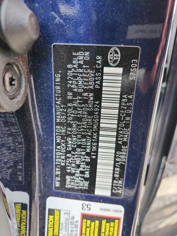 2021 TOYOTA CAMRY 4T1K61AK1MU604924
