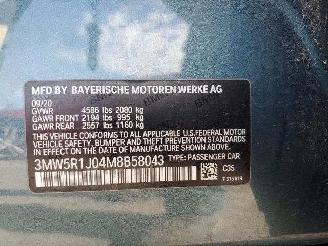 2021 BMW 330I - 3MW5R1J04M8B58043