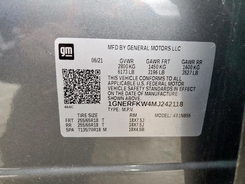 2021 CHEVROLET TRAVERSE L 1GNERFKW4MJ242118