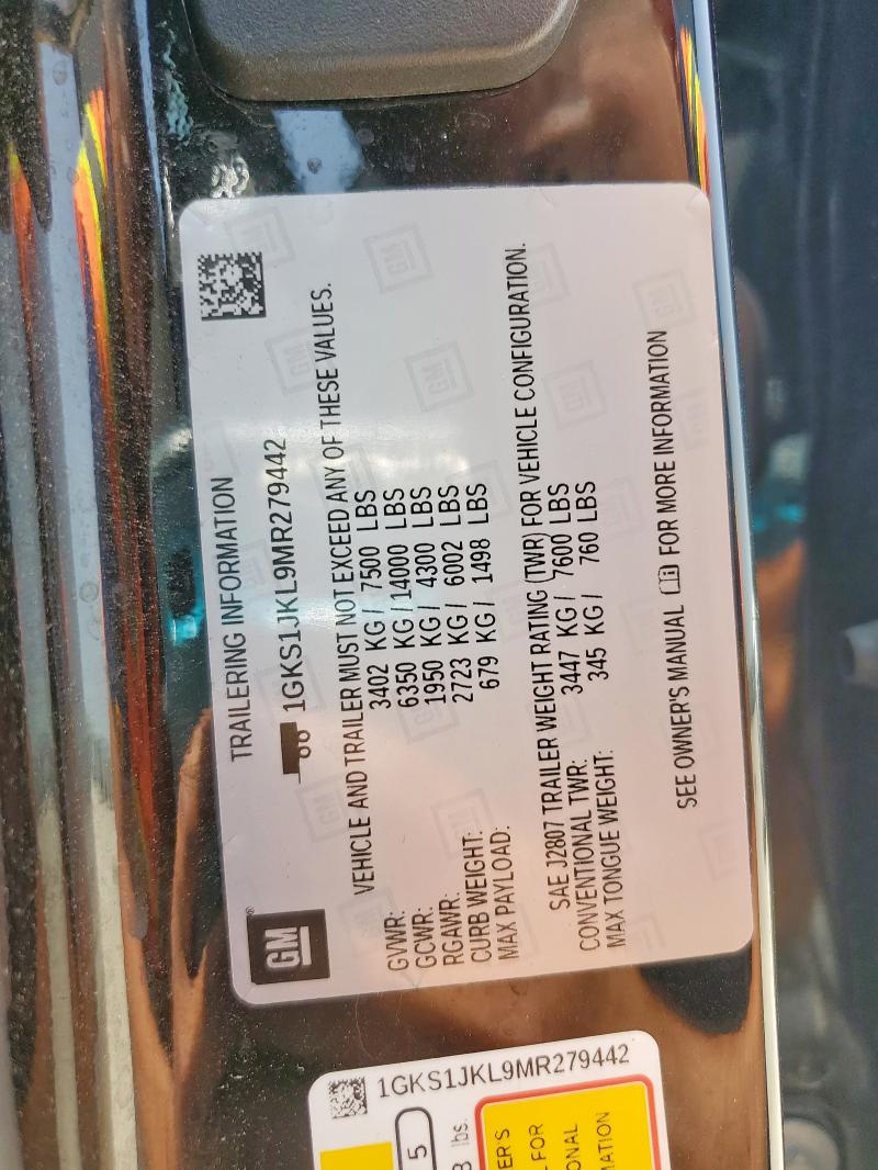 2021 GMC YUKON XL DENALI 1GKS1JKL9MR279442