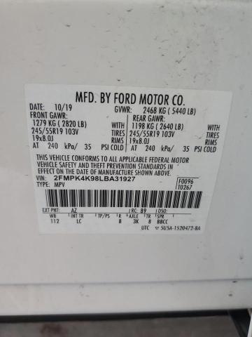 2020 FORD EDGE TITAN 2FMPK4K98LBA31927