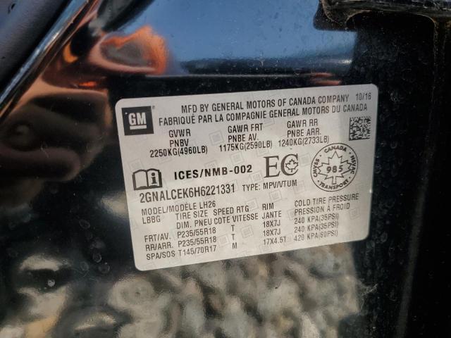 2017 CHEVROLET EQUINOX LT 2GNALCEK6H6221331