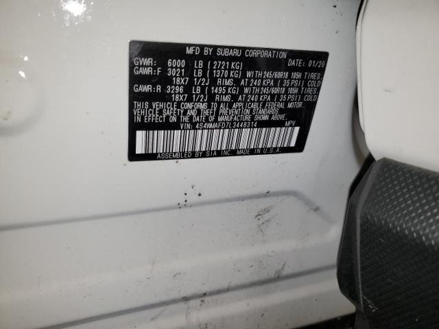 2020 SUBARU ASCENT PRE 4S4WMAFD7L3448314