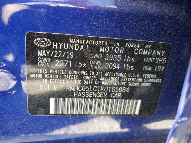 2019 HYUNDAI IONIQ BLUE KMHC65LC1KU165884