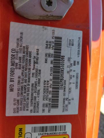 2022 FORD MUSTANG 1FATP8UHXN5101098