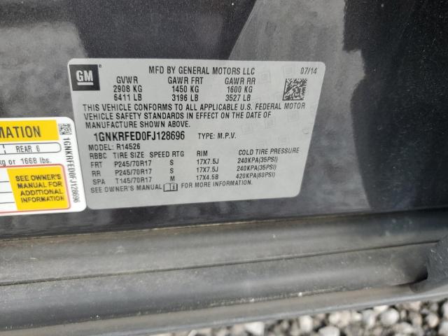 2015 CHEVROLET TRAVERSE L 1GNKRFED0FJ128696
