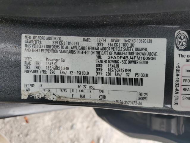 2015 FORD FIESTA SE 3FADP4BJ4FM160906