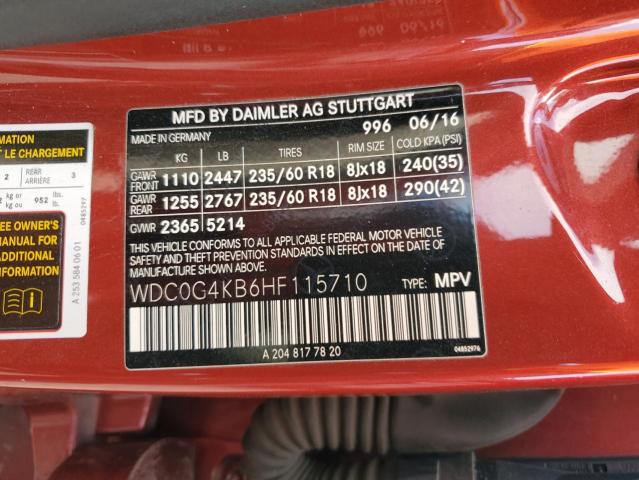 2017 MERCEDES-BENZ GLC 300 4M WDC0G4KB6HF115710