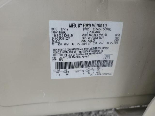 2016 LINCOLN MKX RESERV - 2LMTJ8LR4GBL79760