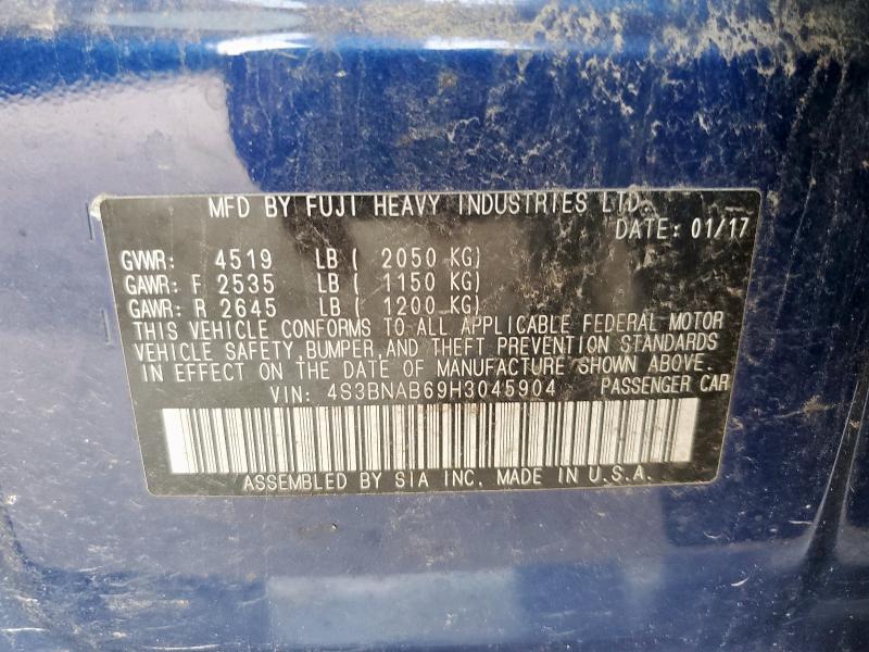 2017 SUBARU LEGACY 2.5 4S3BNAB69H3045904