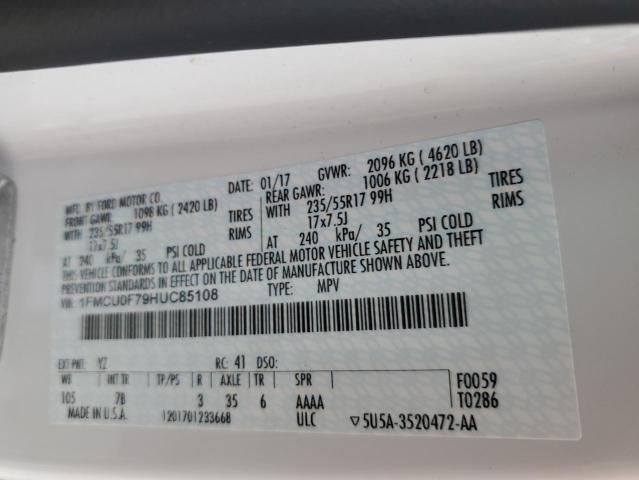 2017 FORD ESCAPE S 1FMCU0F79HUC85108
