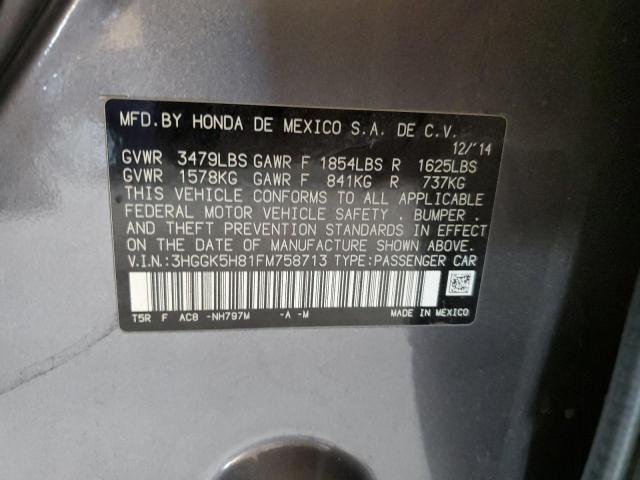 2015 HONDA FIT EX 3HGGK5H81FM758713