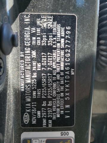 2012 KIA SORENTO BA - 5XYKTDA61CG277796