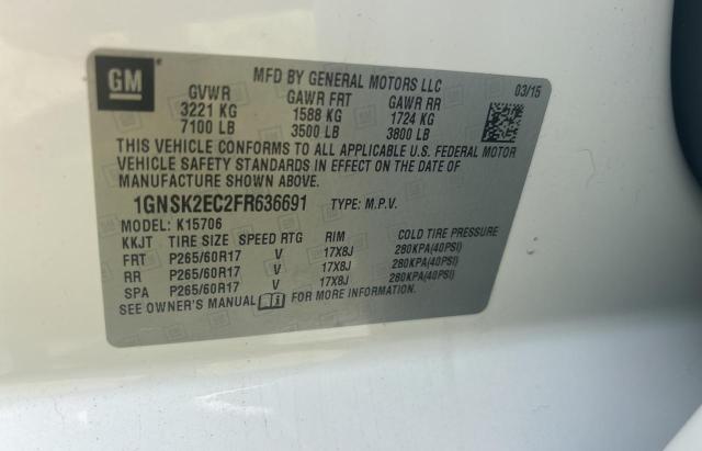 2015 CHEVROLET TAHOE POLI 1GNSK2EC2FR636691