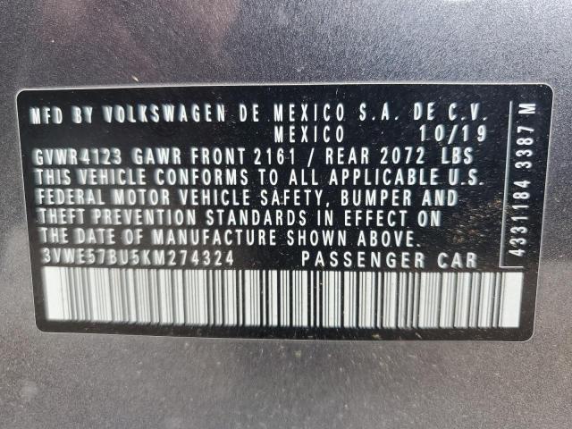 2019 VOLKSWAGEN JETTA SEL 3VWE57BU5KM274324
