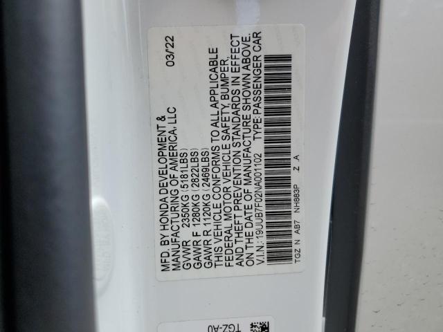 2022 ACURA TLX TYPE S 19UUB7F02NA001102