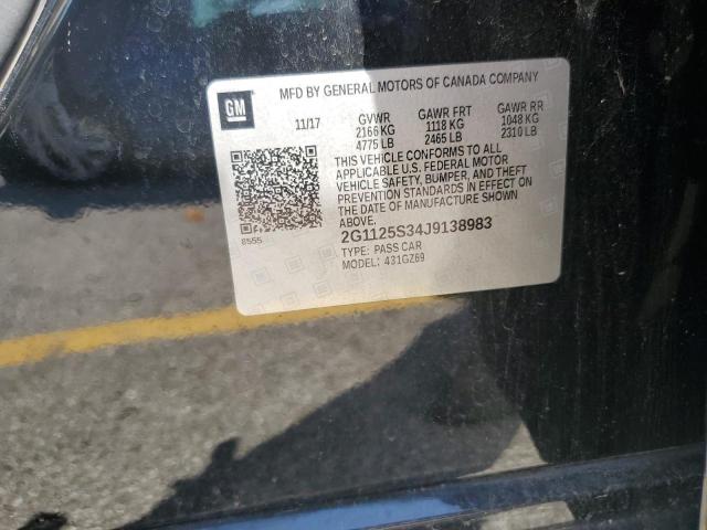 2018 CHEVROLET IMPALA PRE 2G1125S34J9138983