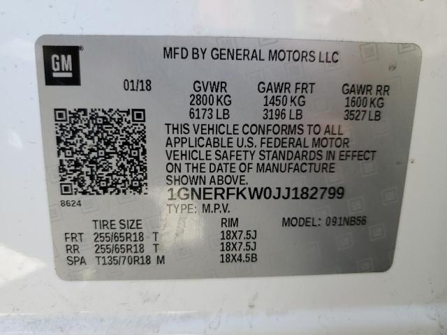 2018 CHEVROLET TRAVERSE L 1GNERFKW0JJ182799