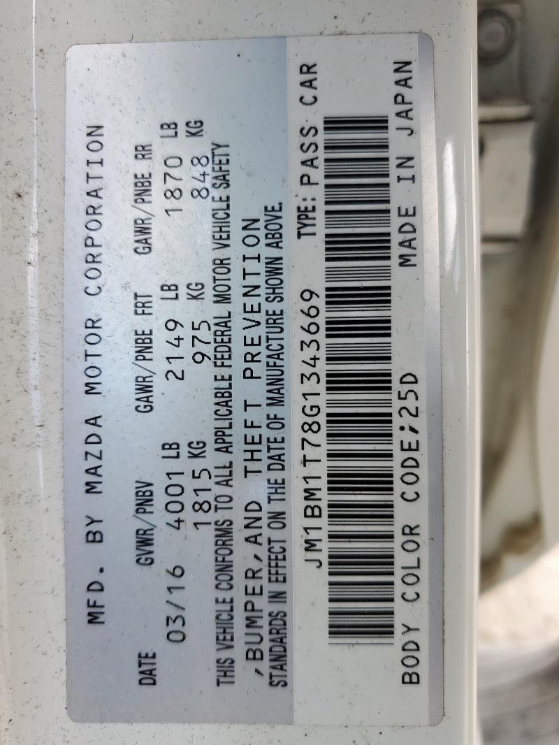 2016 MAZDA 3 SPORT JM1BM1T78G1343669