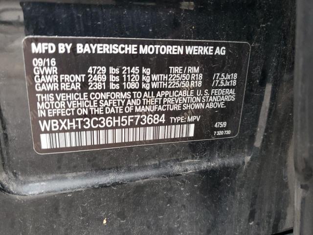 2017 BMW X1 XDRIVE2 WBXHT3C36H5F73684