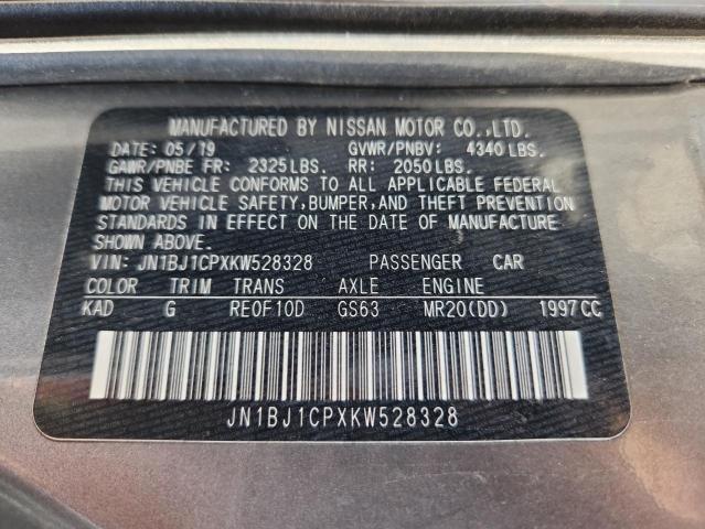 2019 NISSAN ROGUE SPOR JN1BJ1CPXKW528328