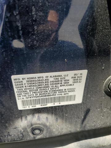 2016 HONDA PILOT EXL 5FNYF6H54GB086493