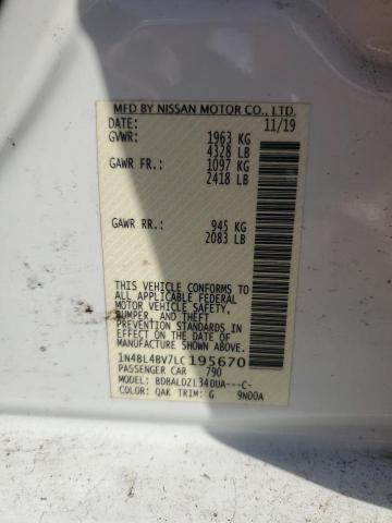 2020 NISSAN ALTIMA S - 1N4BL4BV7LC195670