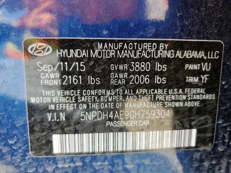 2016 HYUNDAI ELANTRA SE - 5NPDH4AE9GH759304