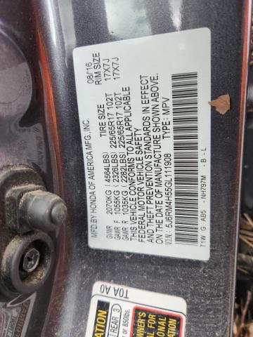 2016 HONDA CR-V EX 5J6RM4H55GL111908