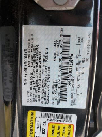 2020 FORD FUSION SEL 3FA6P0CDXLR250926