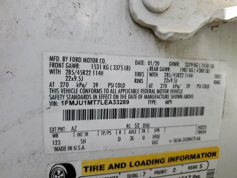 2020 FORD EXPEDITION PLATINUM 1FMJU1MT7LEA33289