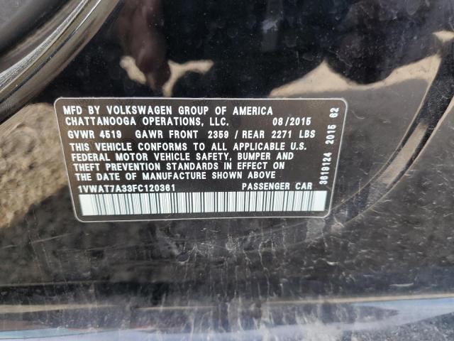 2015 VOLKSWAGEN PASSAT S - 1VWAT7A33FC120361