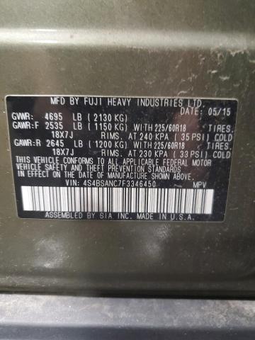 2015 SUBARU OUTBACK 2. 4S4BSANC7F3346450