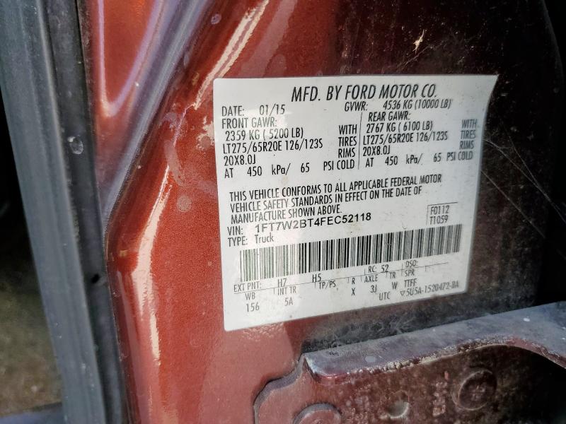 2015 FORD F250 SUPER - 1FT7W2BT4FEC52118