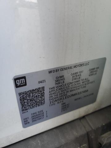 2021 CHEVROLET TAHOE K150 1GNSKLED2MR337455