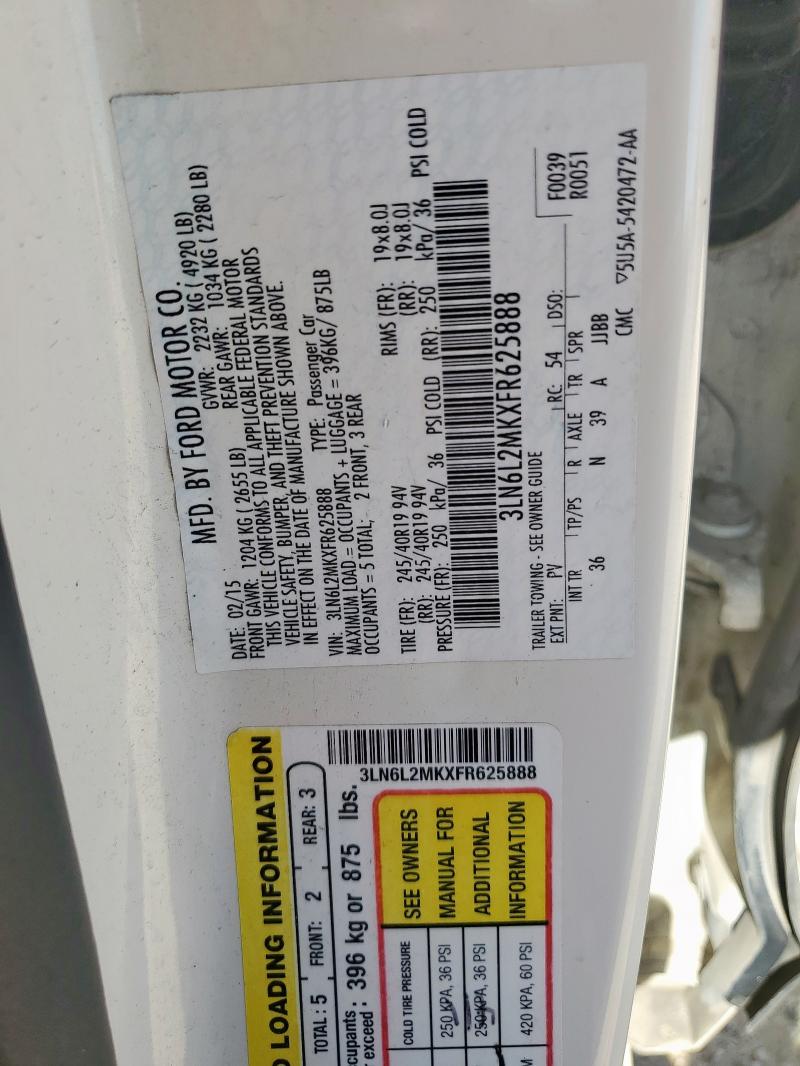 2015 LINCOLN MKZ BLACK 3LN6L2MKXFR625888