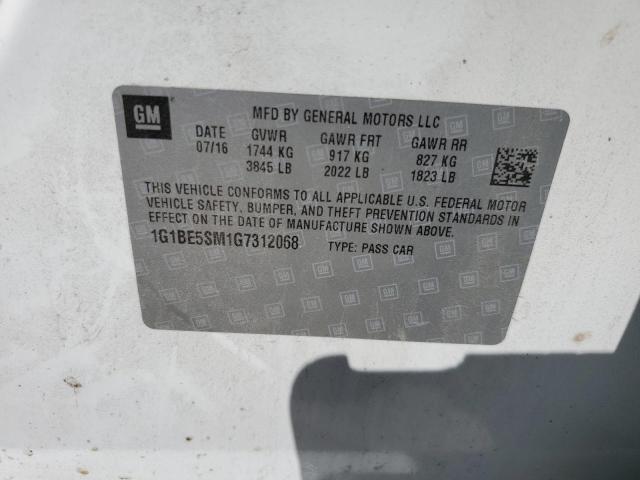 2016 CHEVROLET CRUZE LT - 1G1BE5SM1G7312068