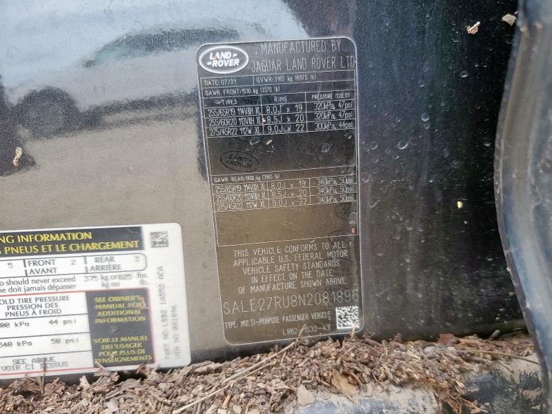 2022 LAND ROVER DEFENDER 1 SALE27RU8N2081896