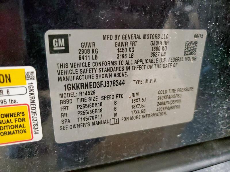 2015 GMC ACADIA SLE 1GKKRNED3FJ378344